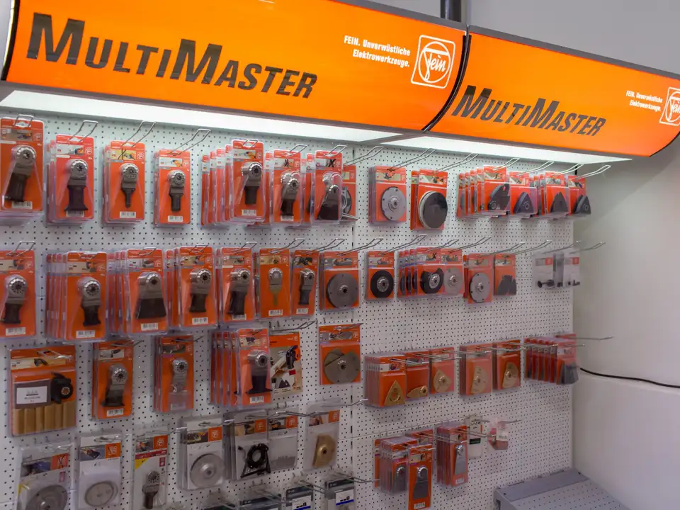 Fein_Zubehör Verkaufsregal Fein Multimaster Zubehör