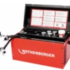 Rothenberger Rohrvereiser mit zwei Schläuchen und verschieden großen Schellen.